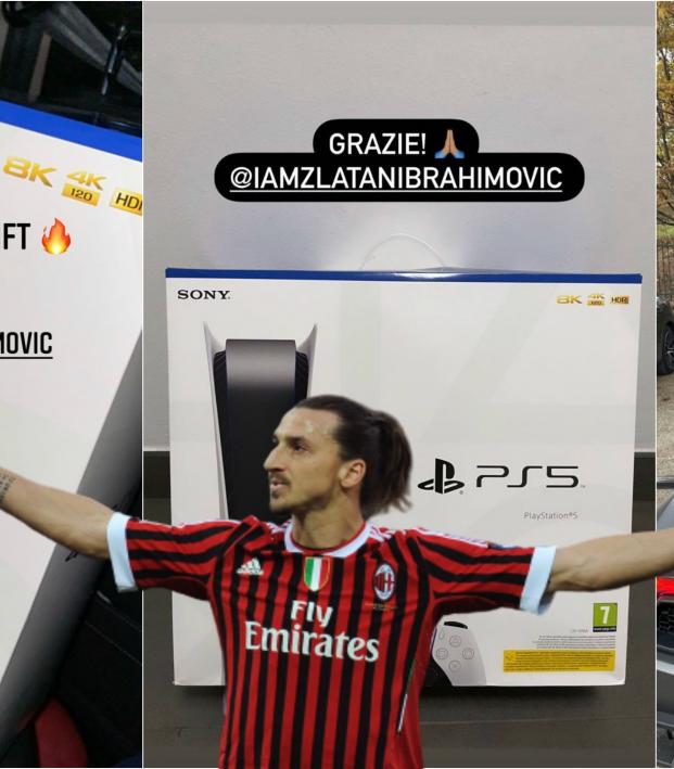 Zlatan gifts PS5 to his AC Milan teammates