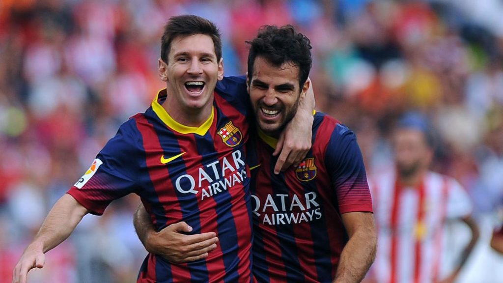 Lionel Messi and Fabregas