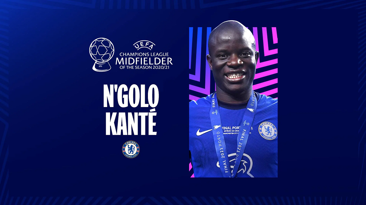 N'Golo Kante wins UEFA Champions League Midfielder of the Season award