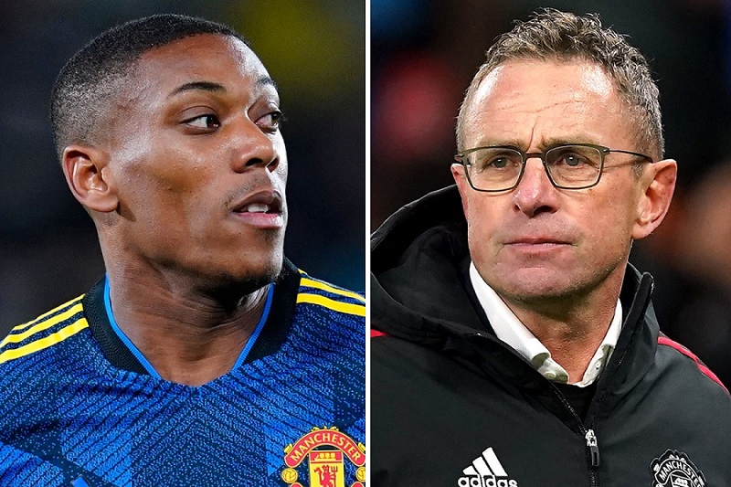 What happened between Anthony Martial and Ralf Rangnick?