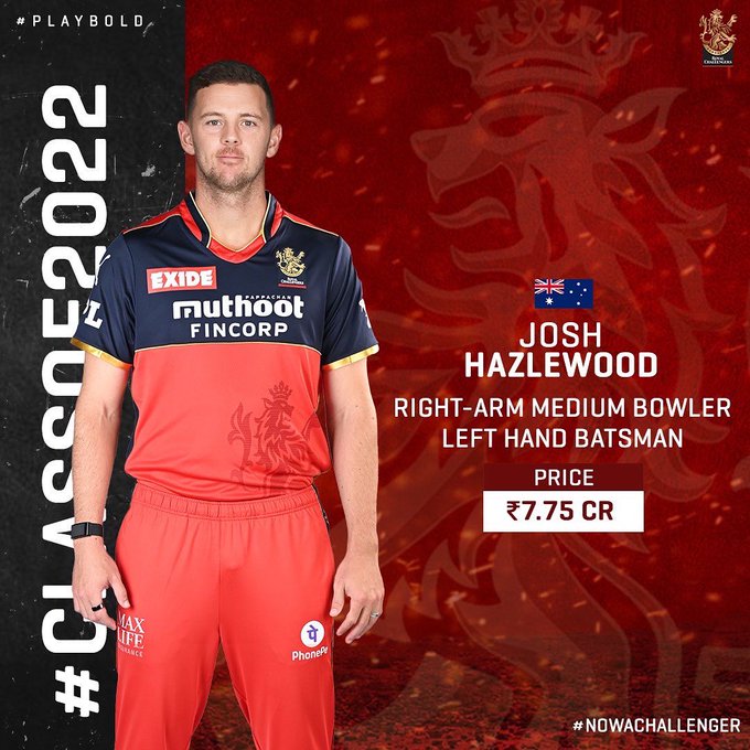 When will Josh Hazlewood join RCB?