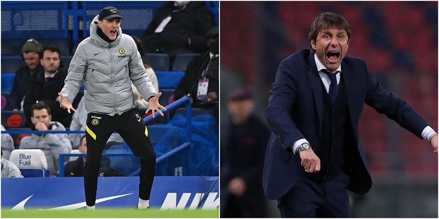 Both Chelsea’s Tuchel and Tottenham’s Conte were shown red cards.