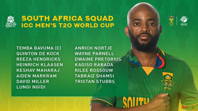 South Africa ICC T20 World Cup 2022 Squad