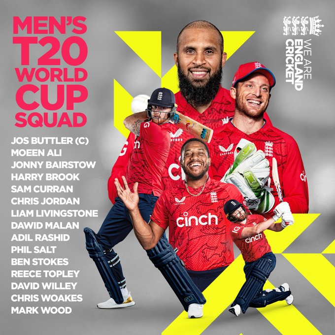 England's Squad for T20 World Cup 2022