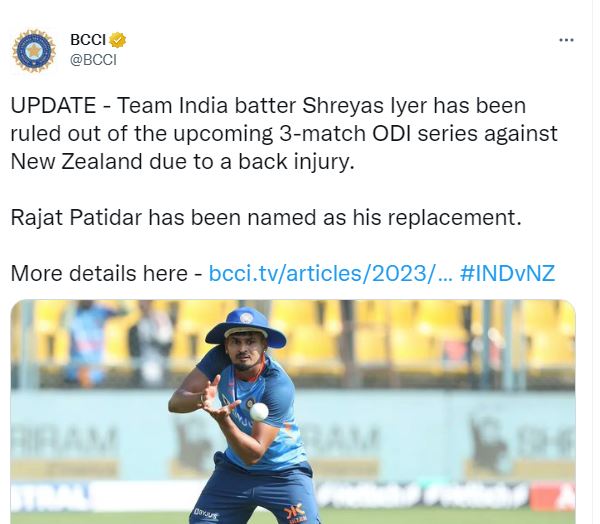 Why Shreyas Iyer is not playing against New Zealand?