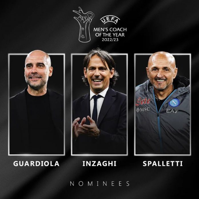 Top 3 nominees for UEFA Men's Coach of the Year award